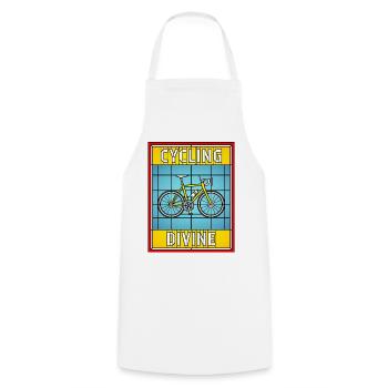 Cycling Divine Stained Glass - Cooking Apron - white - Front - AI Model Male 185 dark (185cm)