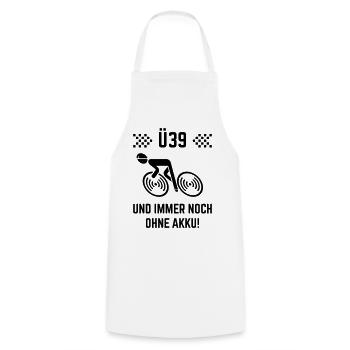 Ü39 Und Immer Noch Ohne Akku! (Fahrrad Rennrad B) - Kochschürze - Weiß - Vorne - AI Model Male 185 dark (185cm)
