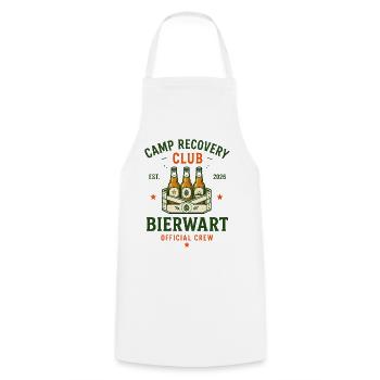 Bierwart – Camp Recovery Club Crew - Kochschürze - Weiß - Vorne - AI Model Male 185 dark (185cm)