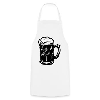Beer Mug Symbol Booze - Cooking Apron - white - Front - AI Model Male 185 dark (185cm)