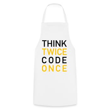 Think Twice Code Once Programmer - Cooking Apron - white - Front - AI Model Male 185 dark (185cm)