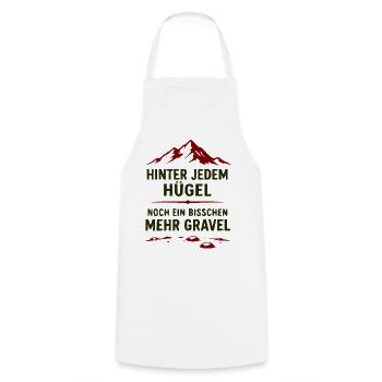 Gravel Bergpfad Motivationszitat - Kochschürze - Weiß - Vorne - AI Model Male 185 dark (185cm)