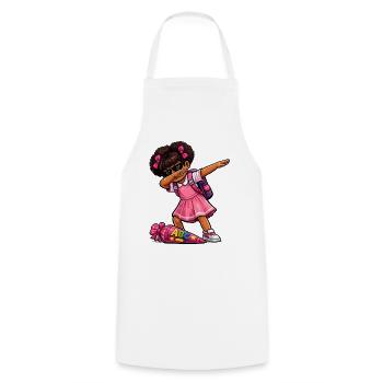 Dabbing ABC-Schützin Afro - Kochschürze - Weiß - Vorne - AI Model Male 185 dark (185cm)