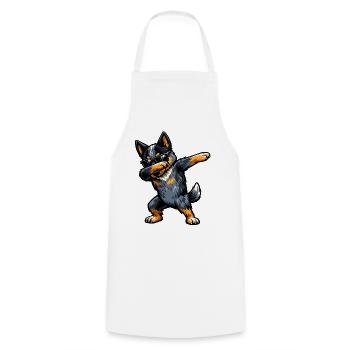 Dabbing Australian Cattle Dog - Cooking Apron - white - Front - AI Model Male 185 dark (185cm)