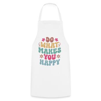 Citations motivantes pour faire ce qui vous rend heureux - Tablier de cuisine - blanc - Devant - AI Model Male 185 dark (185cm)