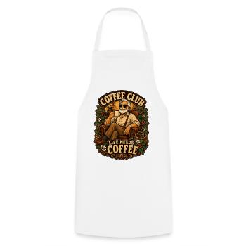 Coffee Club Life Needs Coffee - Cooking Apron - white - Front - AI Model Male 185 dark (185cm)