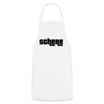 Schere schwarz - Kochschürze - Weiß - Vorne - AI Model Male 185 dark (185cm)