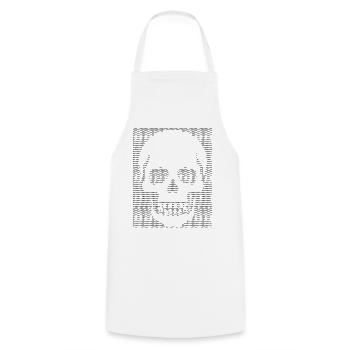 Skull ASCII-Kunstdesign - Kochschürze - Weiß - Vorne - AI Model Male 185 dark (185cm)