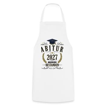 Abitur 2027 - Kochschürze - Weiß - Vorne - AI Model Male 185 dark (185cm)