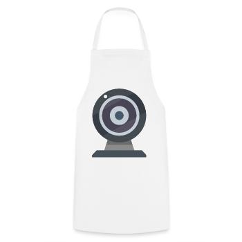 Webcam - Kochschürze - Weiß - Vorne - AI Model Male 185 dark (185cm)