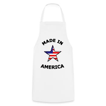 Amerikanische Flaggenstern - Kochschürze - Weiß - Vorne - AI Model Male 185 dark (185cm)