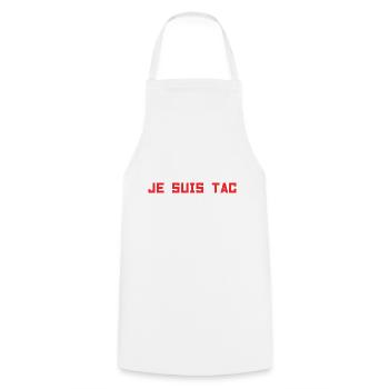 Je Suis TAC -TIC et TAC- TIC TAC Duo Drôle Cadeau - Tablier de cuisine - blanc - Devant - AI Model Male 185 dark (185cm)