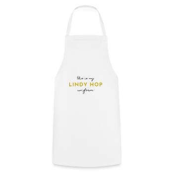 c'est mon uniforme Lindy Hop noir - Tablier de cuisine - blanc - Devant - AI Model Male 185 dark (185cm)