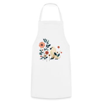 Floraler Löwe - Kochschürze - Weiß - Vorne - AI Model Male 185 dark (185cm)