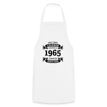 Real legends were born in 1965 60th birthday - Cooking Apron - white - Front - AI Model Male 185 dark (185cm)