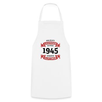 Real Legends Were Born In 1945 80th Birthday - Cooking Apron - white - Front - AI Model Male 185 dark (185cm)