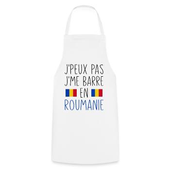 Voyage J'peux Pas J'me Barre En Roumanie - Tablier de cuisine - blanc - Devant - AI Model Male 185 dark (185cm)