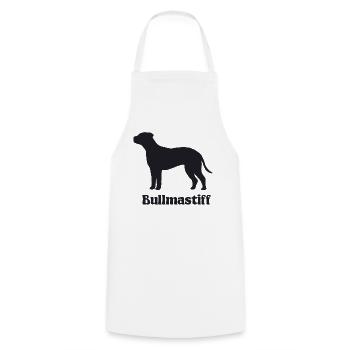 Bullmastiff Silhouette - Kochschürze - Weiß - Vorne - AI Model Male 185 dark (185cm)
