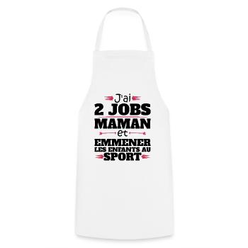 2 Jobs Maman Et Enfants Au Sport Humour Maman - Tablier de cuisine - blanc - Devant - AI Model Male 185 dark (185cm)