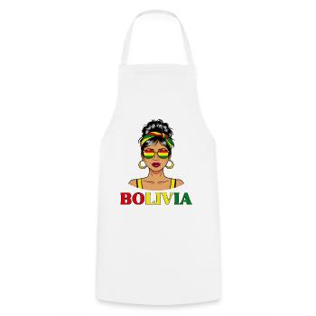 Drapeau Bolivie Femme Bolivienne - Tablier de cuisine - blanc - Devant - AI Model Male 185 dark (185cm)