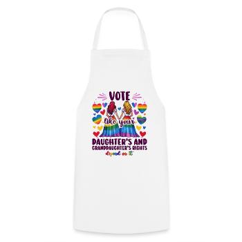 Grandma Feminism Daughter Little Girl Granny - Cooking Apron - white - Front - AI Model Male 185 dark (185cm)