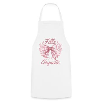 Élégante Fille Coquette Féminine Femme - Tablier de cuisine - blanc - Devant - AI Model Male 185 dark (185cm)