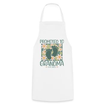 Promue Grand-mère 2025 Bientôt Mamie - Tablier de cuisine - blanc - Devant - AI Model Male 185 dark (185cm)