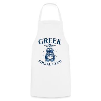 Mère Social Club Maman Grecque - Tablier de cuisine - blanc - Devant - AI Model Male 185 dark (185cm)