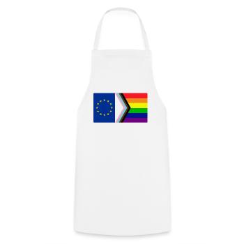 Fierté europe - Tablier de cuisine - blanc - Devant - AI Model Male 185 dark (185cm)
