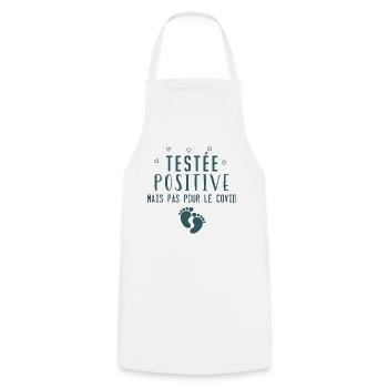 testée positive mais pas pour le covid grossesse - Tablier de cuisine - blanc - Devant - AI Model Male 185 dark (185cm)