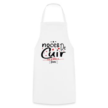 Noces de Cuir - Tablier de cuisine - blanc - Devant - AI Model Male 185 dark (185cm)