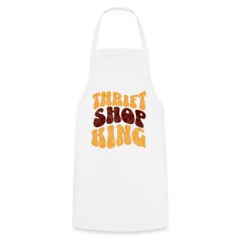 thrift shop king - Cooking Apron - white - Front - AI Model Male 185 dark (185cm)