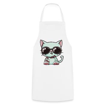 Katze Halloween Cool - Kochschürze - Weiß - Vorne - AI Model Male 185 dark (185cm)