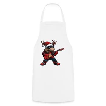 Elch Weihnachten Gitarre - Kochschürze - Weiß - Vorne - AI Model Male 185 dark (185cm)