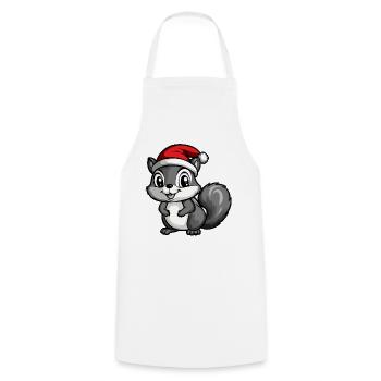 Squirrel Christmas - Cooking Apron - white - Front - AI Model Male 185 dark (185cm)