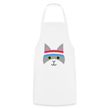Jogging chat - Tablier de cuisine - blanc - Devant - AI Model Male 185 dark (185cm)