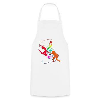 Colorful choreography with notes Gift idea - Cooking Apron - white - Front - AI Model Male 185 dark (185cm)