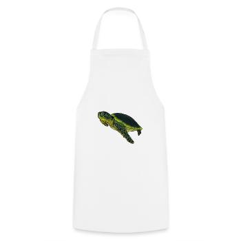 Vieille tortue avec animaux d'expérience idée cadeau - Tablier de cuisine - blanc - Devant - AI Model Male 185 dark (185cm)