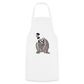 Idée cadeau amis Katta, Makis et Lemurs - Tablier de cuisine - blanc - Devant - AI Model Male 185 dark (185cm)