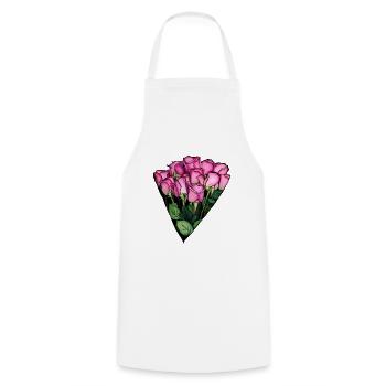 Blumen vom Floristen Geschenkidee für Liebende - Kochschürze - Weiß - Vorne - AI Model Male 185 dark (185cm)