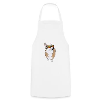 Cool corgi with sunglasses gift idea - Cooking Apron - white - Front - AI Model Male 185 dark (185cm)