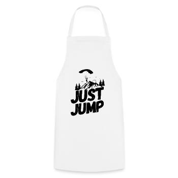 Parachutisme saut en parachute - Tablier de cuisine - blanc - Devant - AI Model Male 185 dark (185cm)