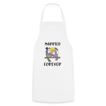 Wedding marriage marriage marriage married - Cooking Apron - white - Front - AI Model Male 185 dark (185cm)