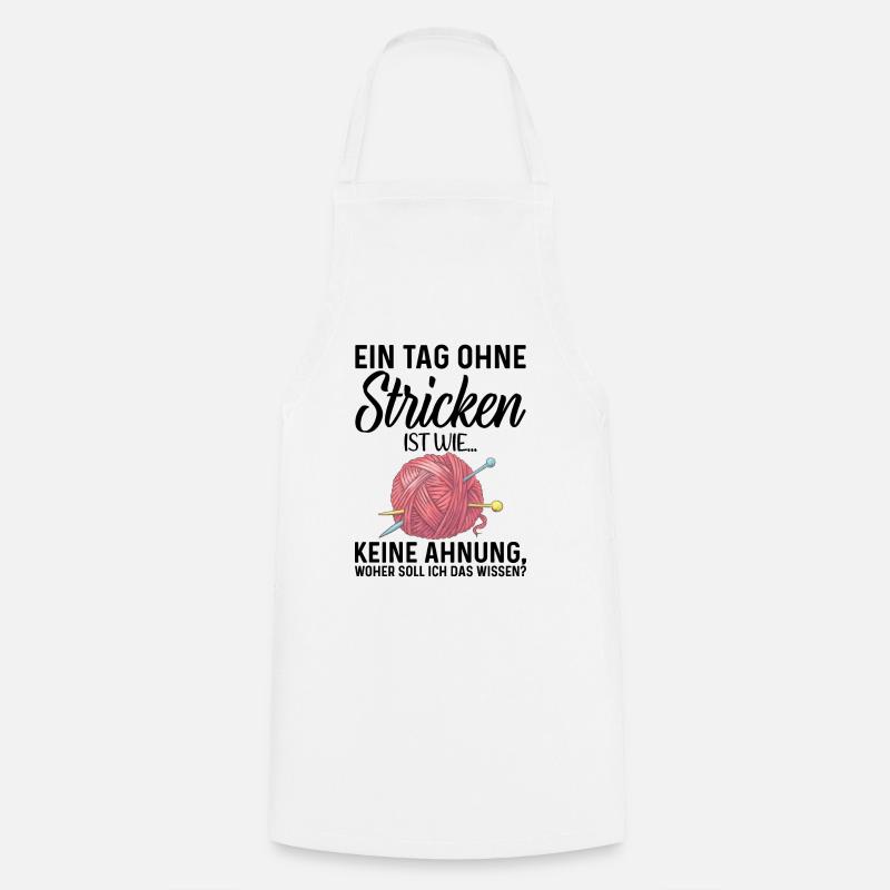 Stricken Strickerin Geschenk - Kochschürze - Weiß