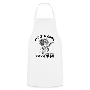 Heavy Metal Girl Woman Metal Fan Music Saying - Cooking Apron - white - Front - AI Model Male 185 dark (185cm)