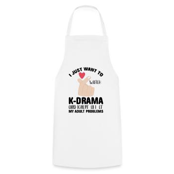 K-Drama Kdrama Korea Seoul Ramen Hallyu - Kochschürze - Weiß - Vorne - AI Model Male 185 dark (185cm)