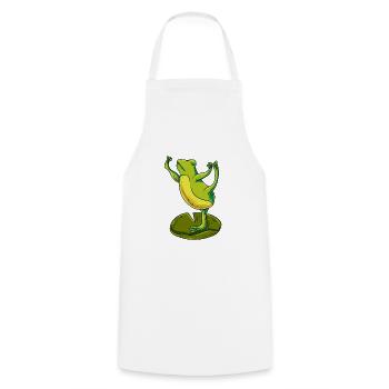 Frog Yoga - Cooking Apron - white - Front - AI Model Male 185 dark (185cm)