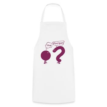 stop.. pourquoi ? - Tablier de cuisine - blanc - Devant - AI Model Male 185 dark (185cm)