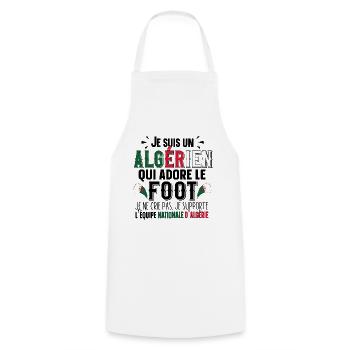 Algérien Algérie Football Foot Cadeau Humour Sport - Tablier de cuisine - blanc - Devant - AI Model Male 185 dark (185cm)