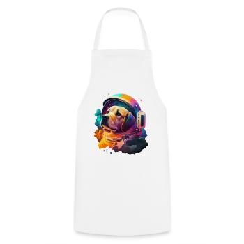 Dog Astronaut - Cooking Apron - white - Front - AI Model Male 185 dark (185cm)